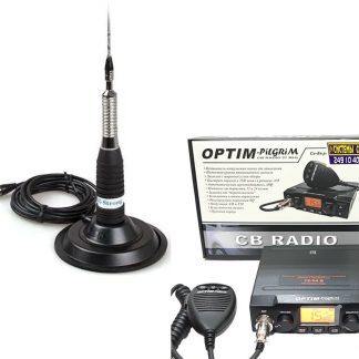 Простой и надежный комплект для CB радиосвязи: рация Optim Pilgrim с универсальным питанием 12 / 24 вольт и магнитная антенна ML-145 Strong